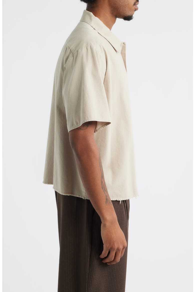 Keyhole Short Sleeve Snap-Up Shirt, Alternate, color, DUST