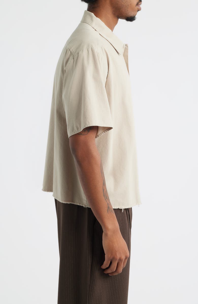 Elwood Keyhole Short Sleeve Snap-Up Shirt, Alternate, color, Dust