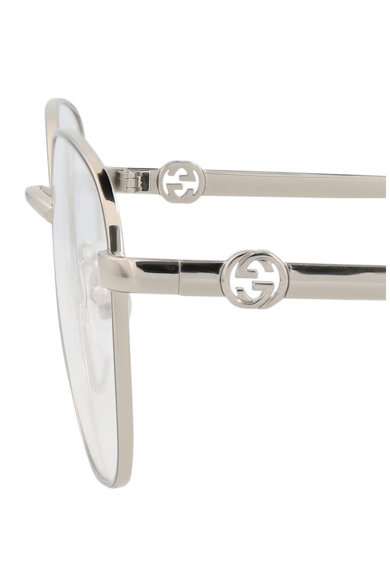 53mm Rounded Optical Glasses, Alternate, color, SILVER SILVER TRANSPARENT