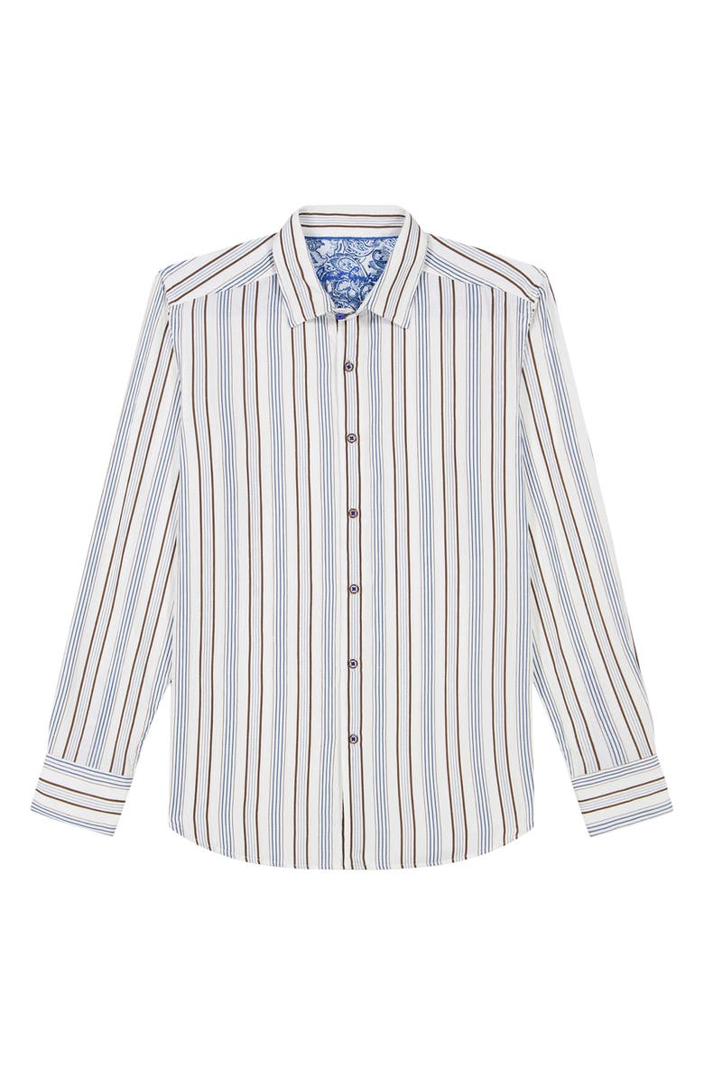 Robert Graham Stamford Stripe Button-Up Shirt, Alternate, color, Grey Multi