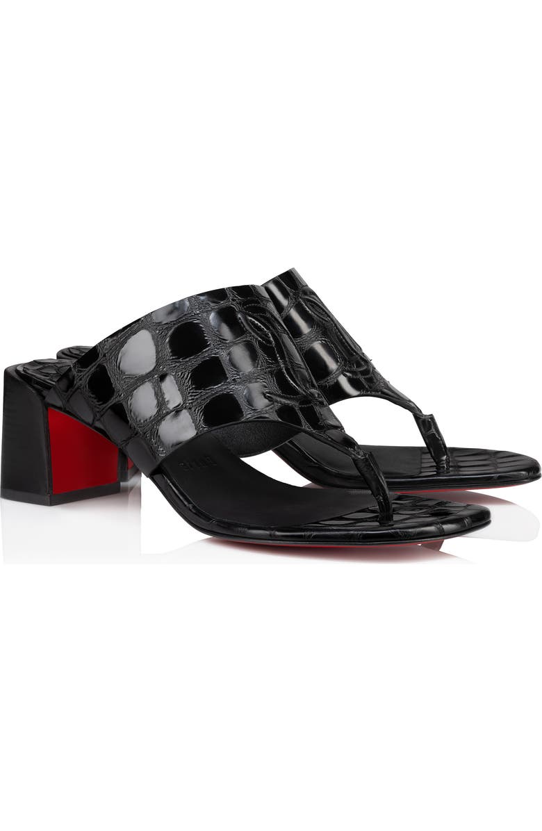 Christian Louboutin Tongamule Croc Embossed Sandal, Main, color,