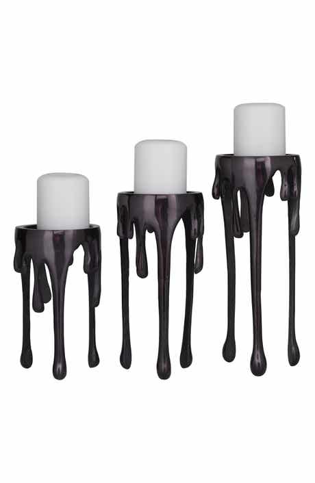 UMA Set of 3 Melting Wax Pillar Candleholders