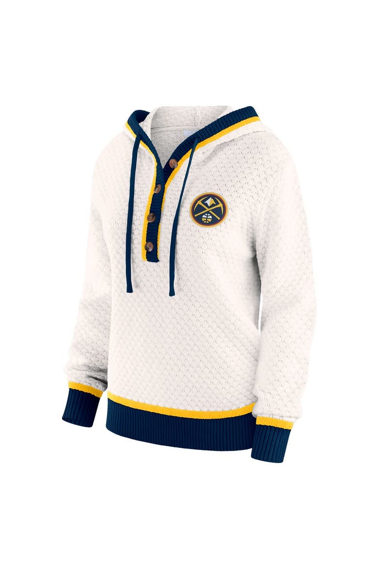 Women's WEAR by Erin Andrews White Denver Nuggets Plus Size Hoodie Sweater, Alternate, color, White