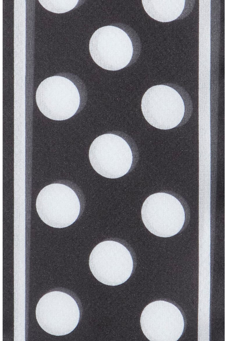 Polka Dot Slim Scarf, Alternate, color, BLACK WHITE