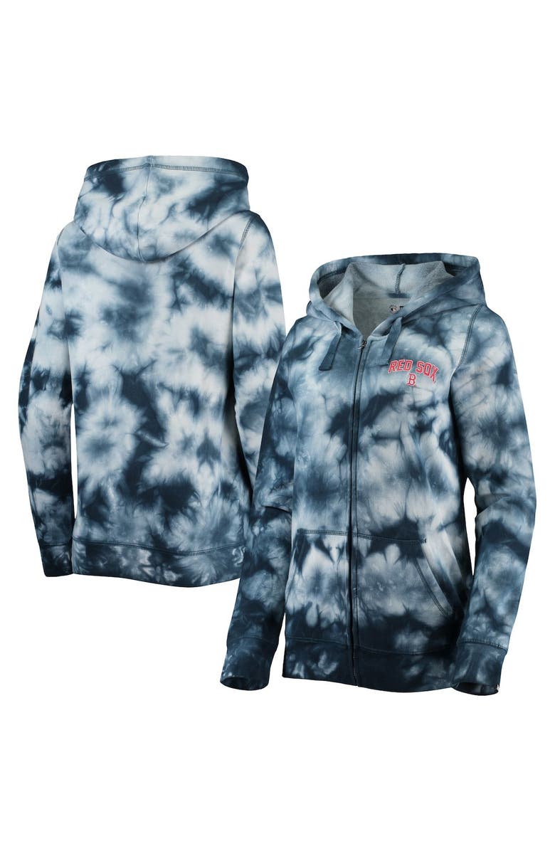 New Era Women's New Era Navy Boston Red Sox Tie-Dye Full-Zip Hoodie, Main, color, Navy