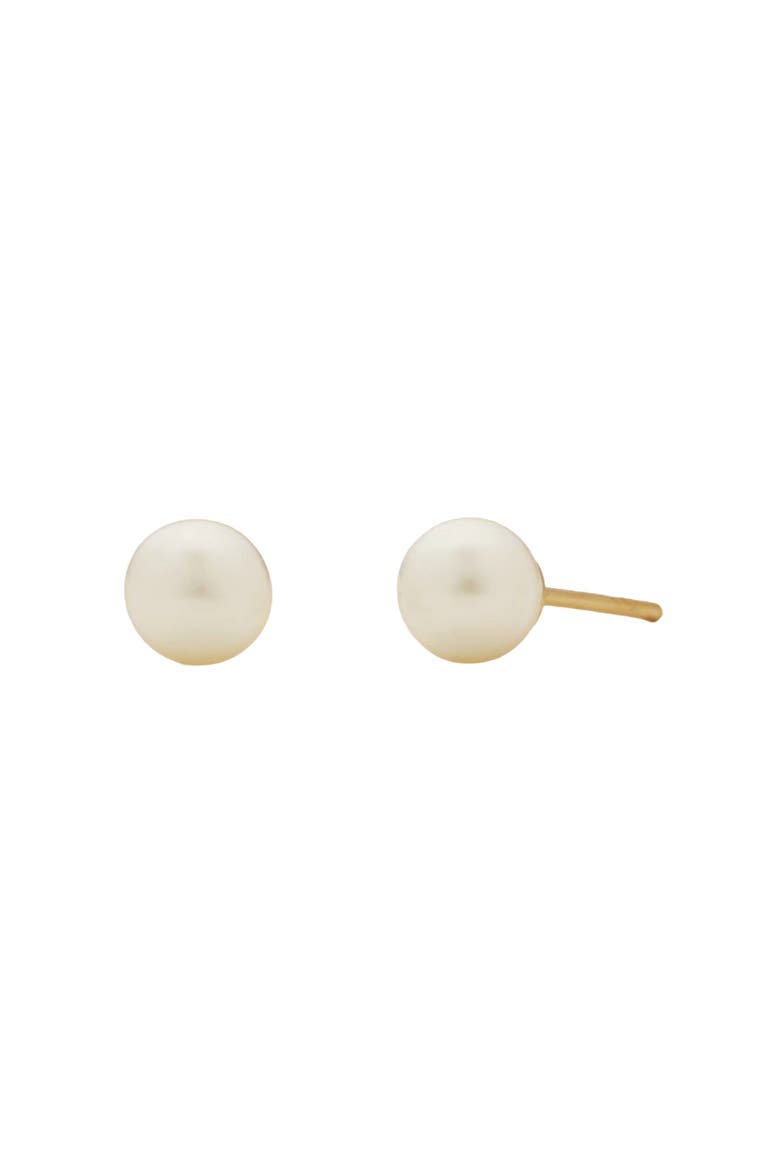 Pearl Stud Earrings, Main, color, Gold Vermeil