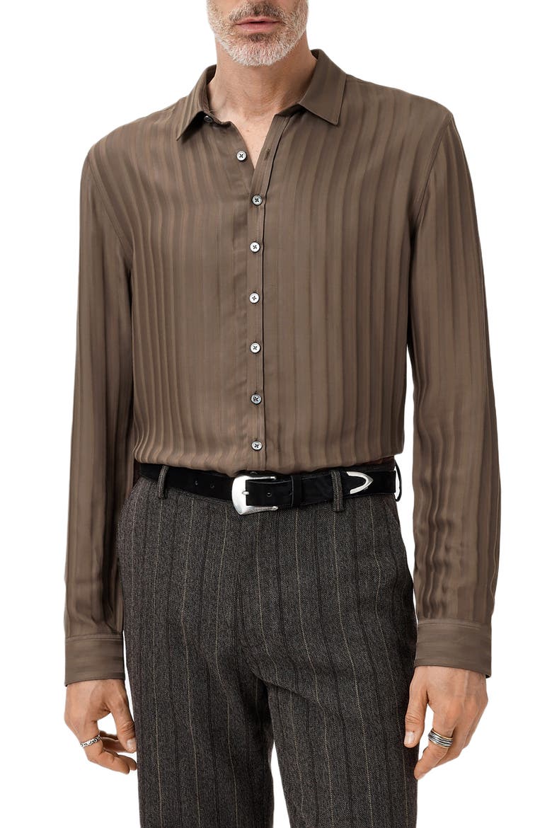 Bucks Button-Up Shirt, Main, color, DARK BROWN