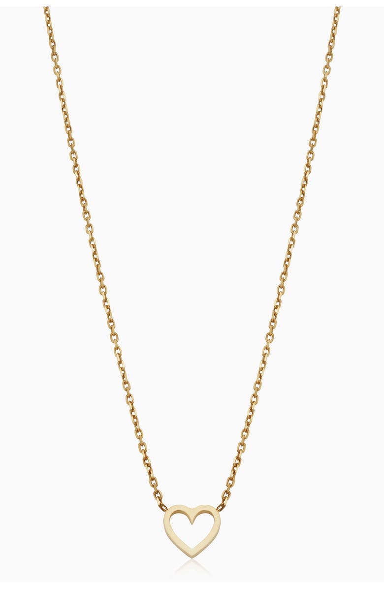 Oradina 14K Yellow Gold Open Your Heart Pendant Necklace, Main, color, Yellow Gold