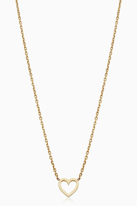 14K Yellow Gold Open Your Heart Pendant Necklace