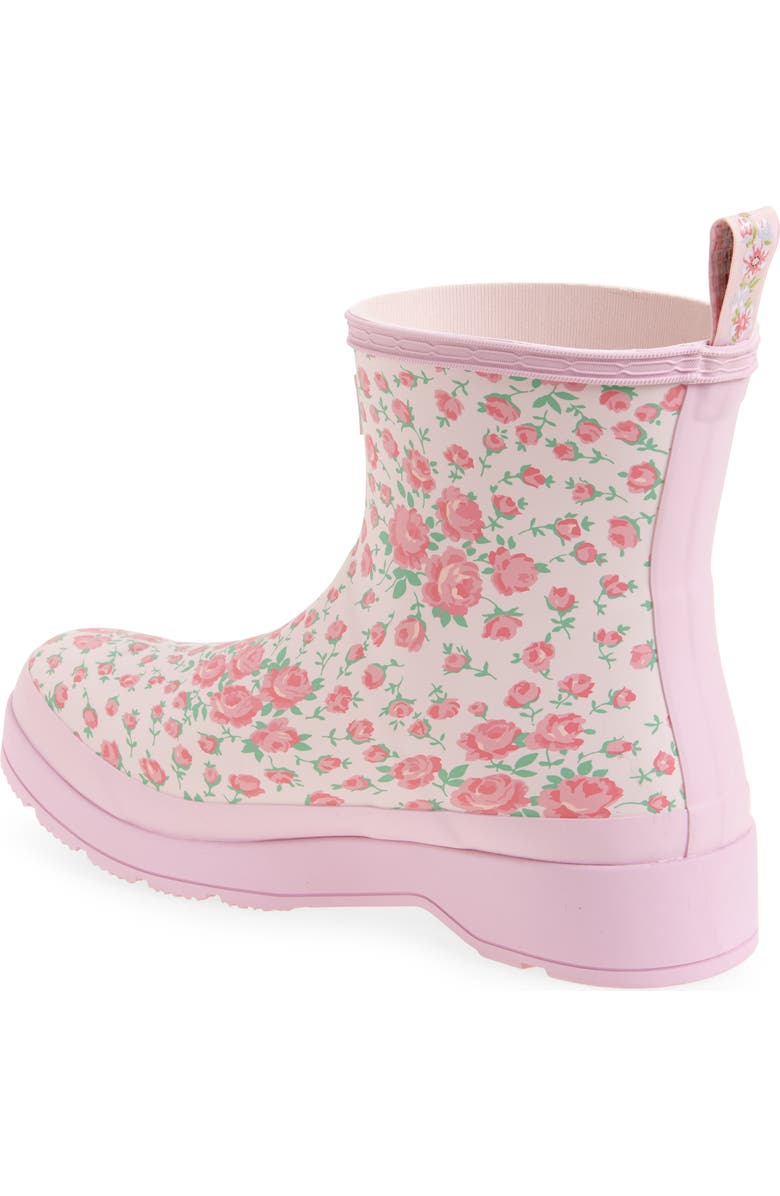 Hunter x LoveShackFancy Play Short Rain Boot, Alternate, color, Rose Heart