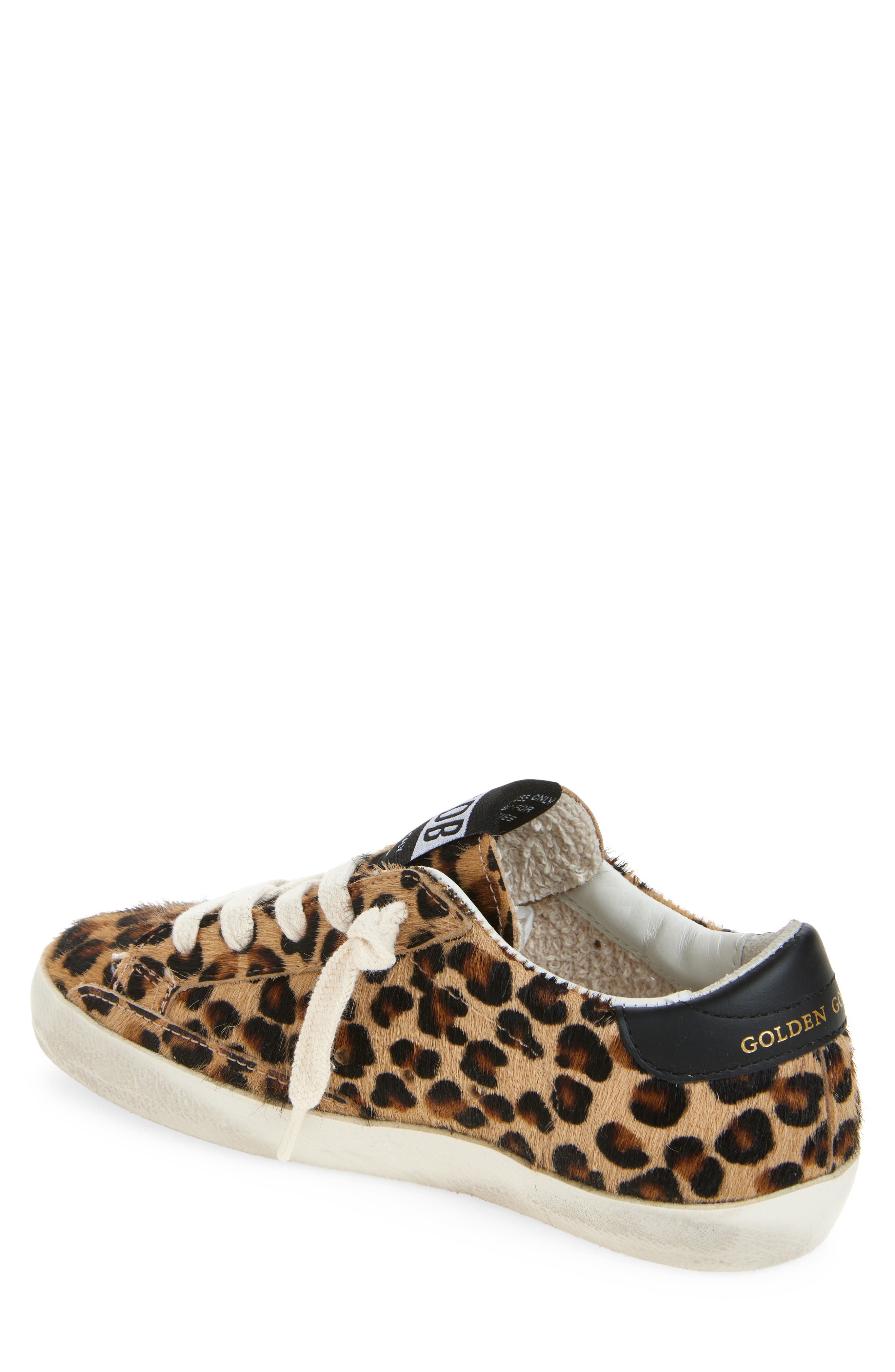 Golden Goose Kids' Super-Star Genuine Calf Hair Sneaker, Alternate, color, Black Brown Leo/ Platinum