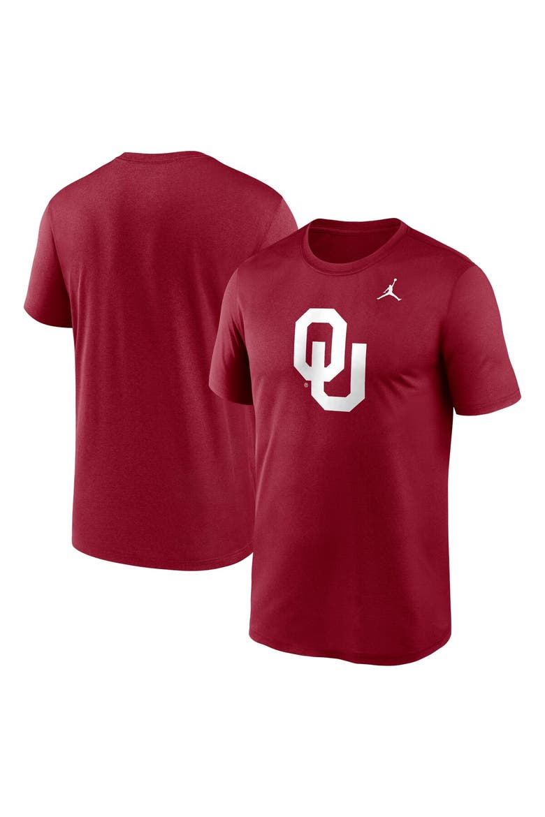 Men's Jordan Brand Crimson Oklahoma Sooners Primetime Legend Logo T-Shirt, Main, color, Crimson