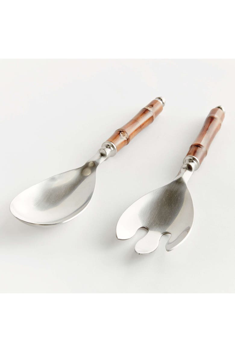 Barclay Butera Keystone Salad Servers Set Of 2, Alternate, color, Brown
