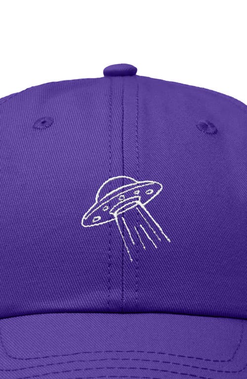 Dalix Ufo Embroidered Adjustable Dad Cap In Purple