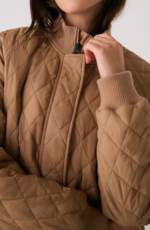 Lole Quilted Water Repellent Nylon Bomber Jacket In Neutral