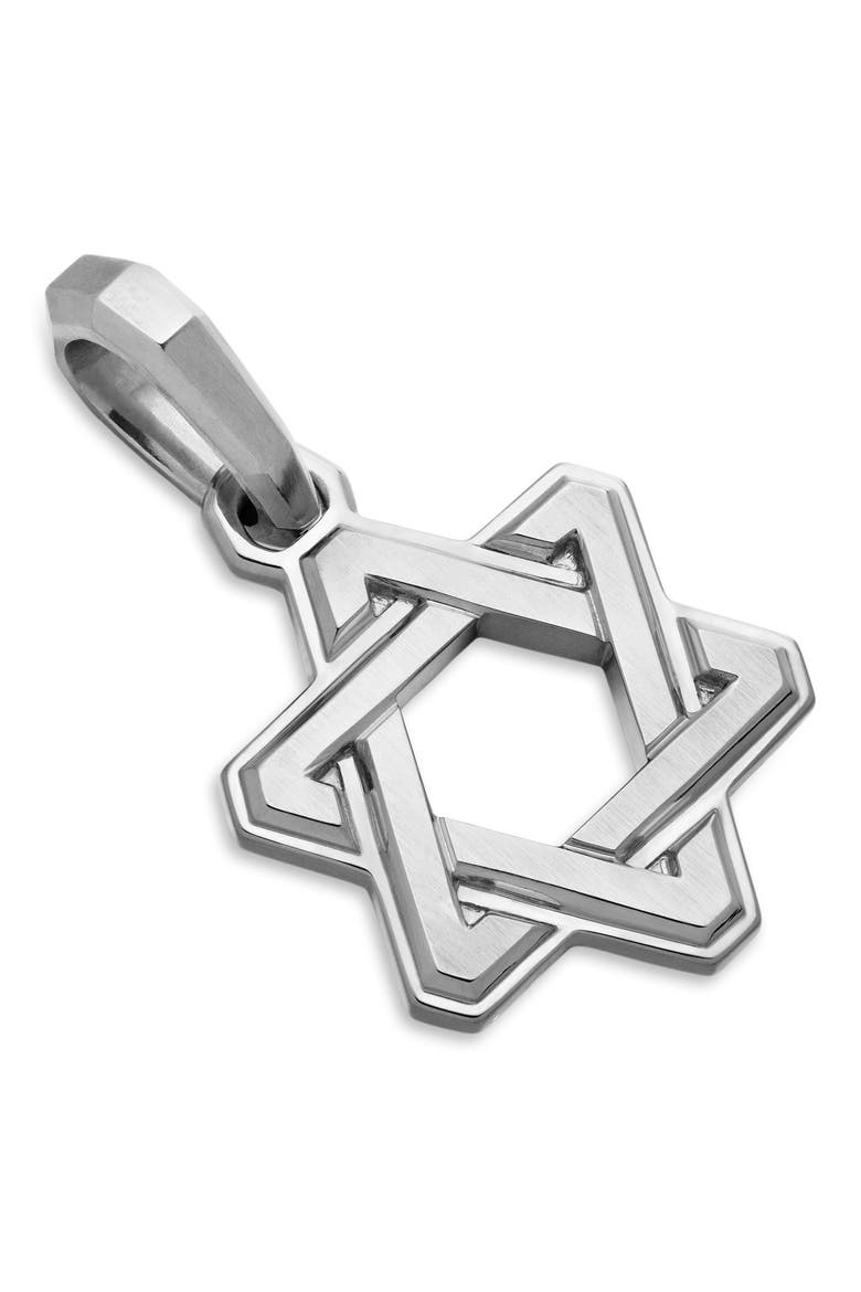 Deco Star of David Pendant, Alternate, color, SILVER