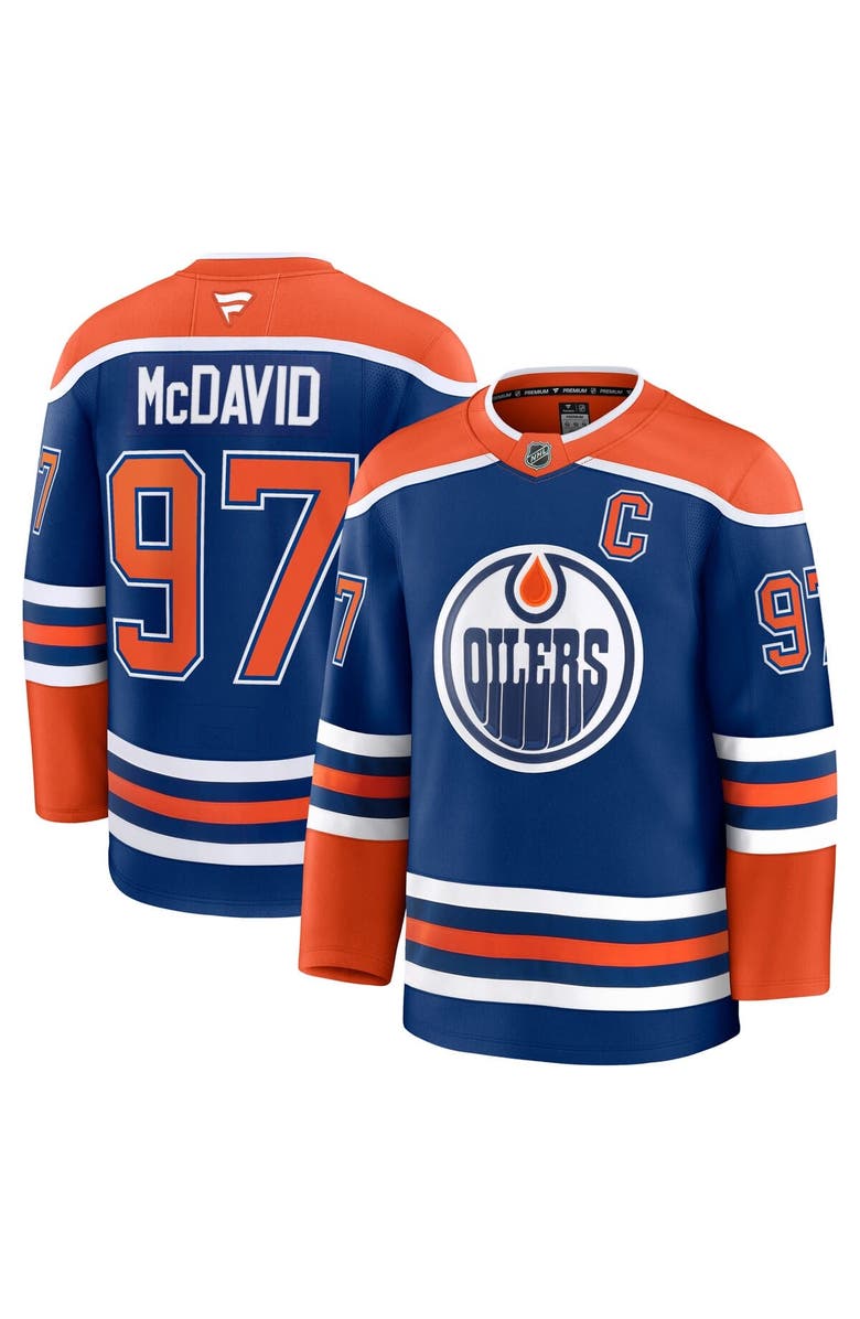 FANATICS Men's Fanatics Connor McDavid Royal Edmonton Oilers Home Premium Jersey, Main, color,