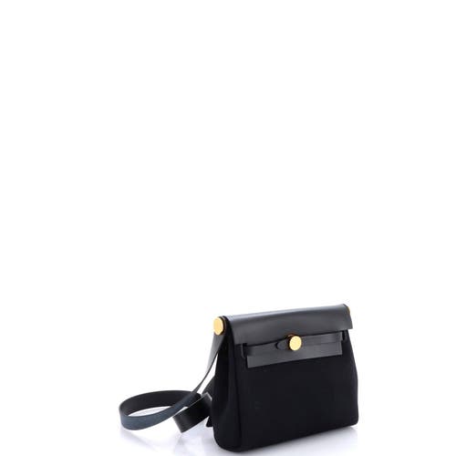 Pre-owned Hermes Hermes Herbag Zip Toile And Leather 20 In Black