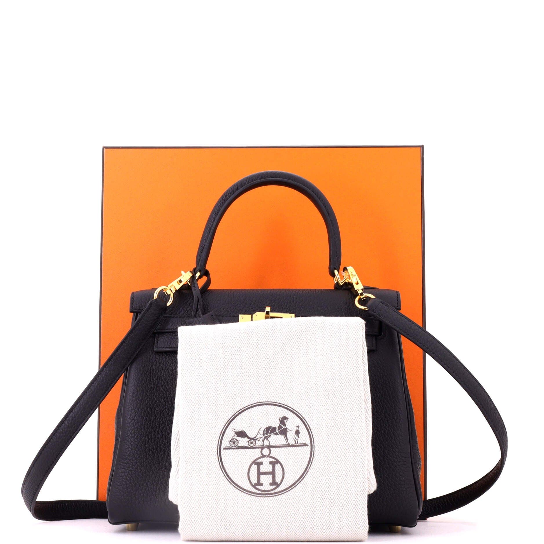 Pre-Owned Hermes Kelly Handbag Black Togo with Gold Hardware 25, Alternate, color, Noir