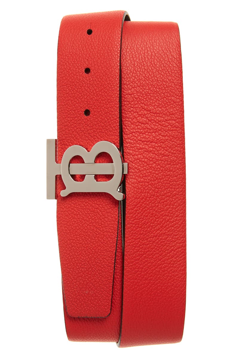 Burberry TB Monogram Reversible Leather Belt, Main, color, 