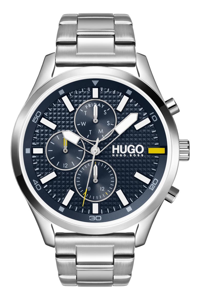 Chase Chronograph Bracelet Watch, 46mm, Main, color, BLUE DIAL