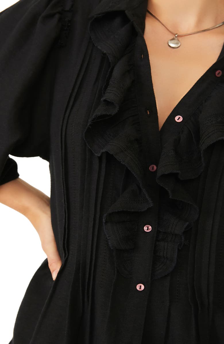 Free People Bella Ruffle Front Tunic Blouse, Alternate, color, 