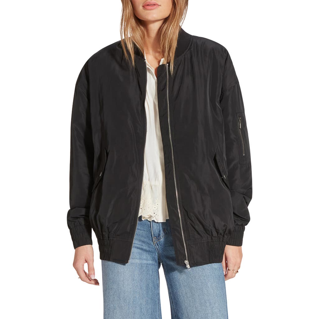Wishlist Long Bomber Jacket In Black