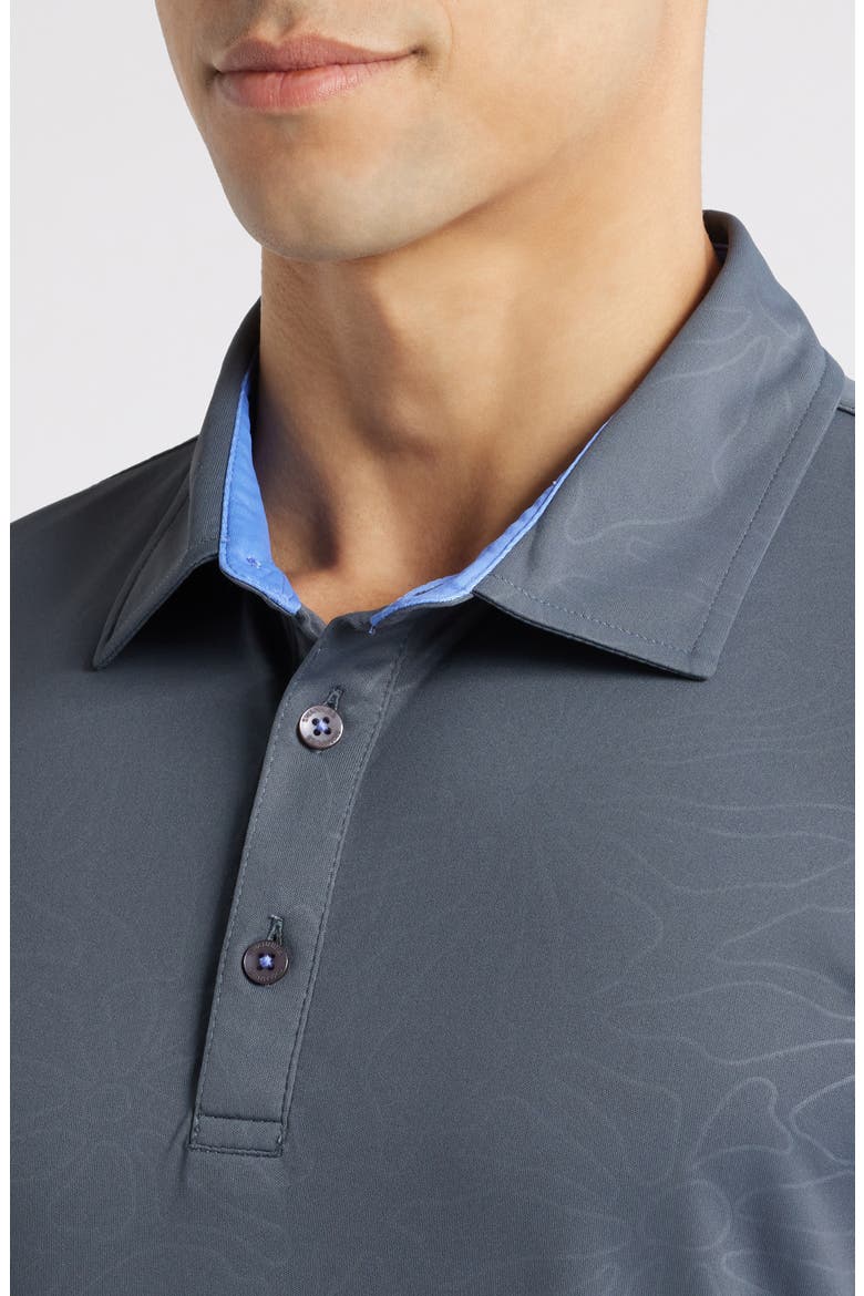 Meadow Floral Golf Polo, Alternate, color, GRAPHITE