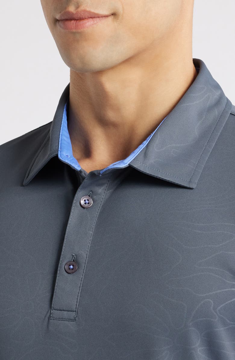 Swannies Meadow Floral Golf Polo, Alternate, color, Graphite