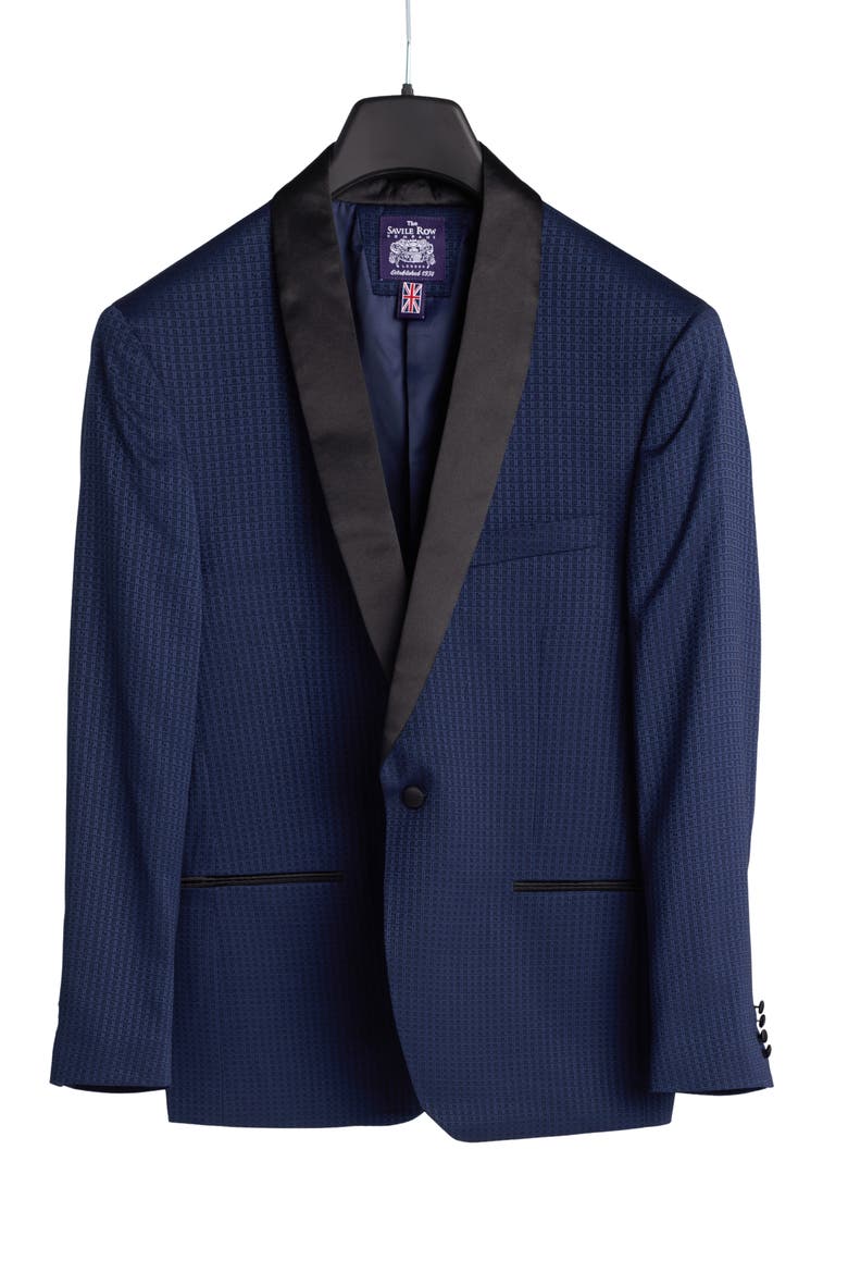 Box Check Jacquard Evening Jacket, Alternate, color, NAVY