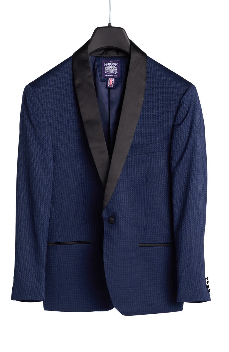 SAVILE ROW CO Box Check Jacquard Evening Jacket, Alternate, color, Navy
