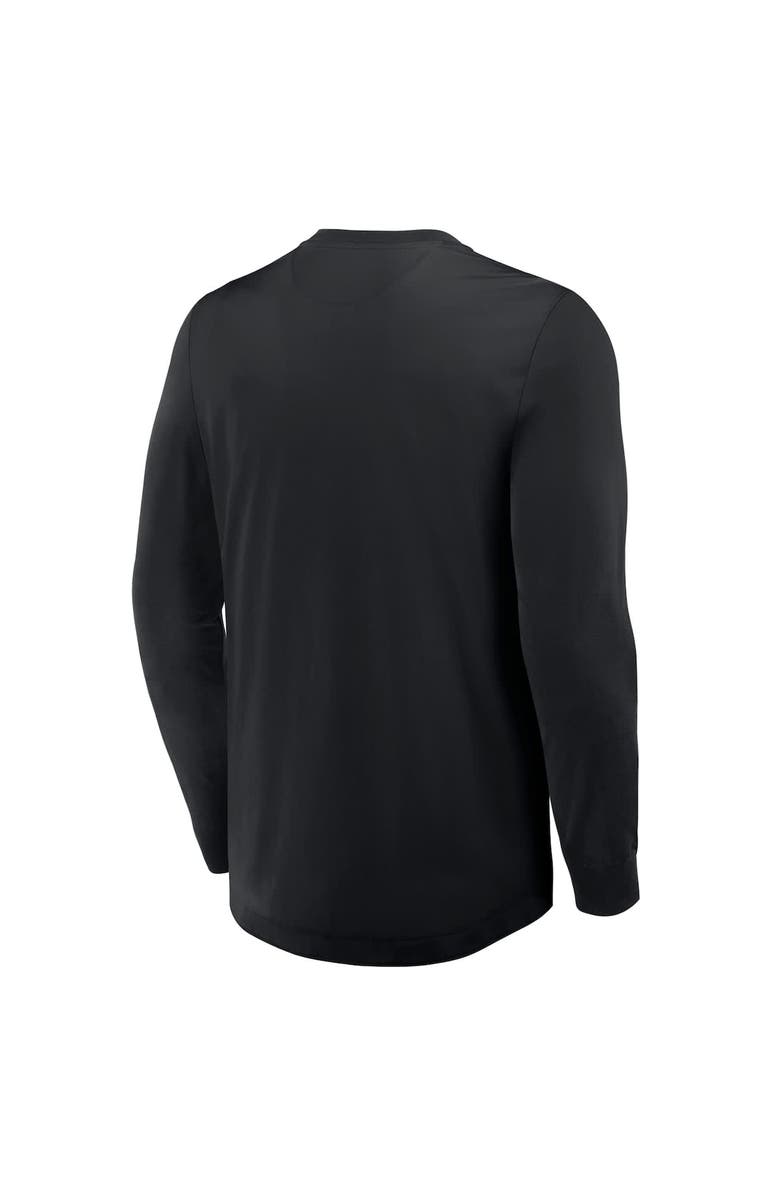 FANATICS Men's Fanatics Black Pittsburgh Penguins Adrenaline Push Long Sleeve Henley Shirt, Alternate, color, Black