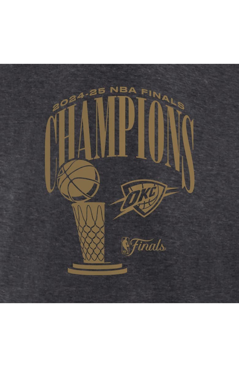 FANATICS Women's Fanatics Heather Charcoal Oklahoma City Thunder 2025 NBA Finals Champions Double Dribble V-Neck T-Shirt, Alternate, color, Heather Charcoal