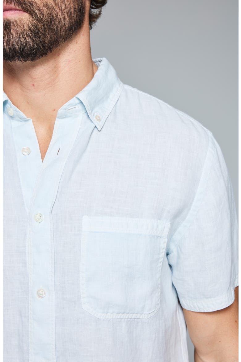 Tuscumbia Short Sleeve Linen Button-Down Shirt, Alternate, color, AIR BLUE