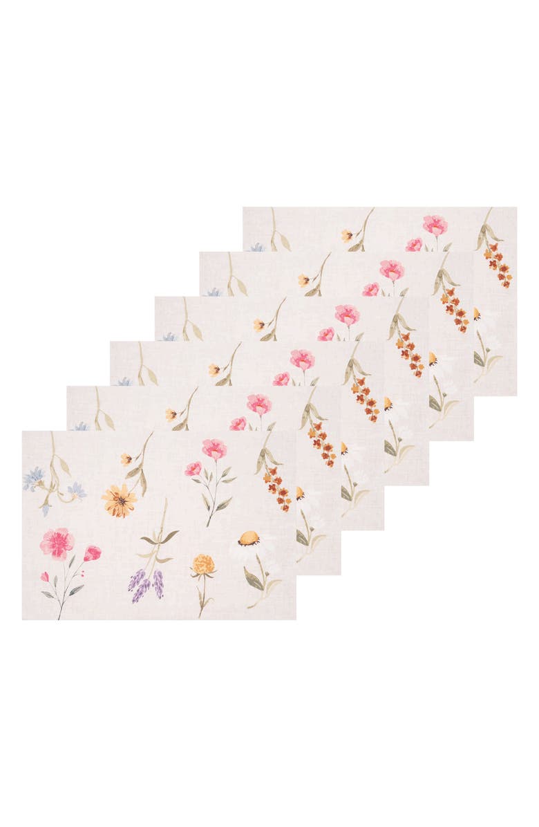 C&F Home April Showers Placemats Set of 6, 14" x 20", Main, color, Brown