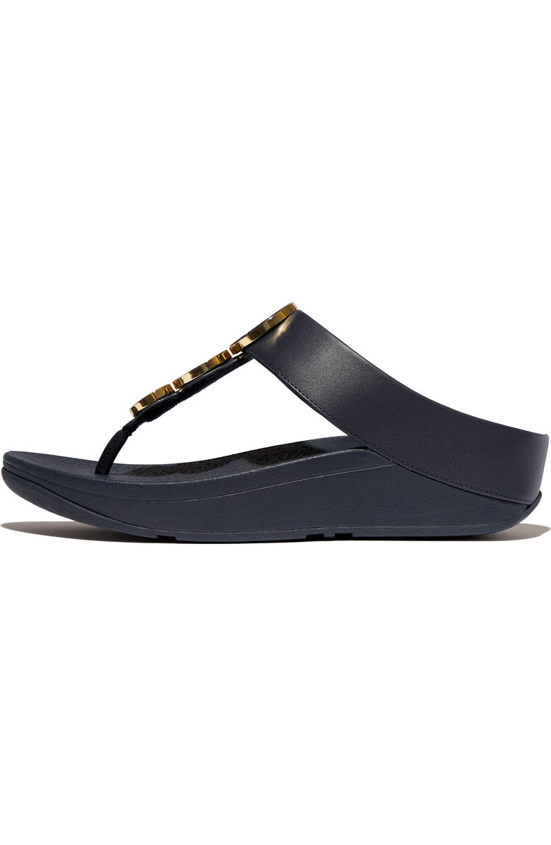 FitFlop Fino Platform Wedge Flip Flop, Alternate, color, Midnight Navy