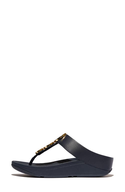 Fitflop Fino Platform Wedge Flip Flop In Midnight Navy