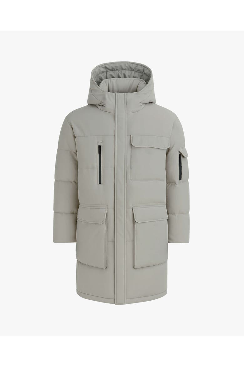COMPASS | Hooded Recycled Down Winter Jacket, Main, color, Ice
