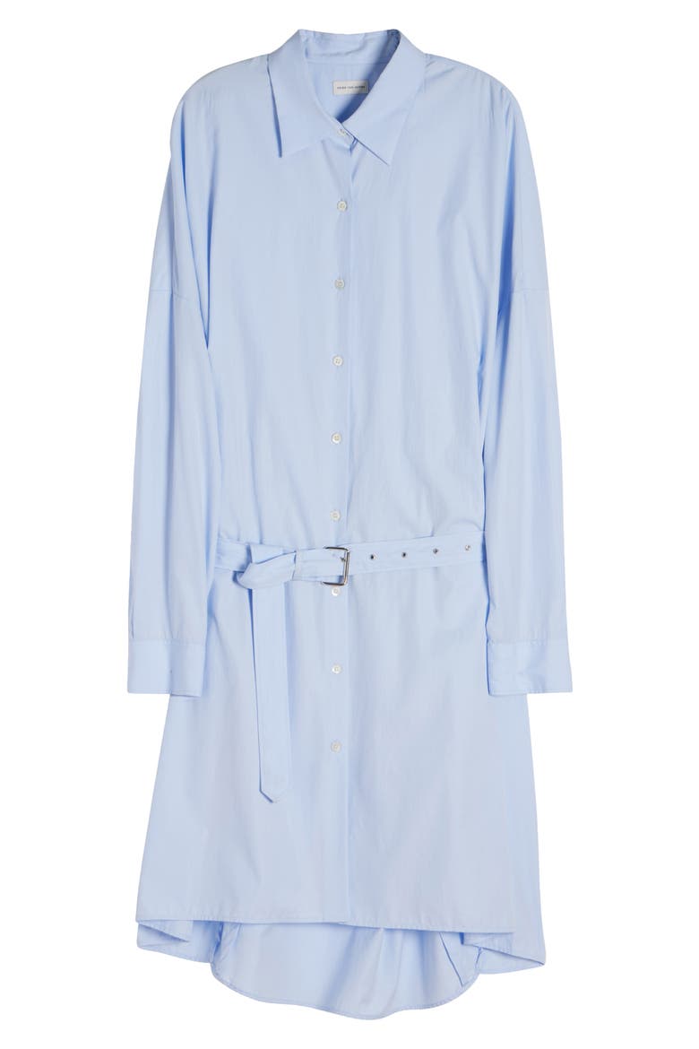 Long Sleeve Cotton Oxford Shirtdress, Alternate, color, LIGHT BLUE