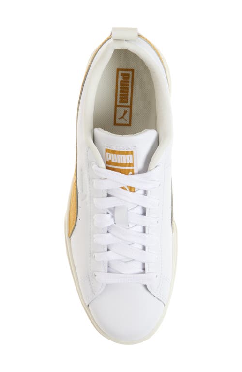 Puma Mayze Classic Platform Sneaker In White-archive Gold