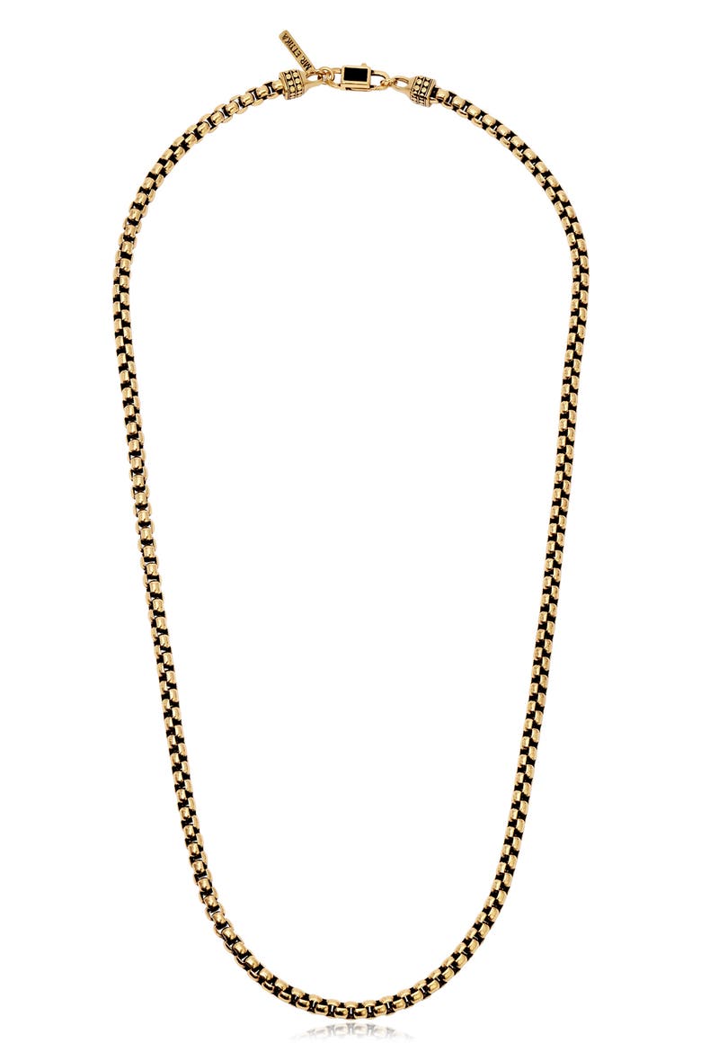 Men's Box Chain Necklace, Main, color, BRASS