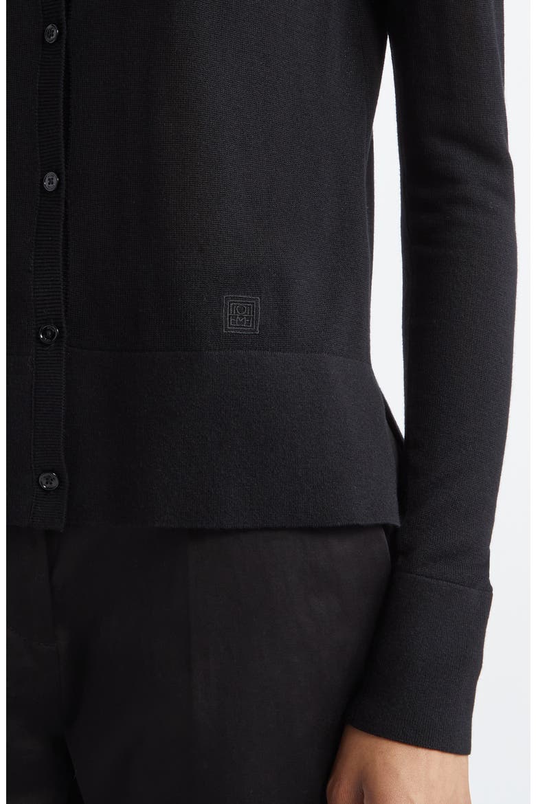 Fine Knit Cardigan, Alternate, color, BLACK