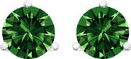 Haus of Brilliance 14K Gold 1.00 Cttw 3-Prong Martini Set Lab Grown Green Diamond Solitaire Stud Earrings