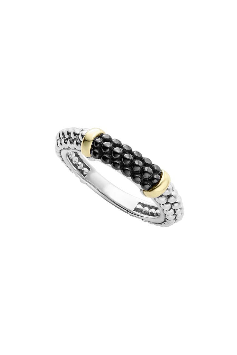 'Caviar' Stacking Ring, Main, color, BLACK/ GOLD