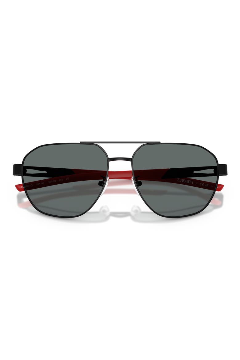 59mm Polarized Aviator Sunglasses, Alternate, color, MATTE BLACK