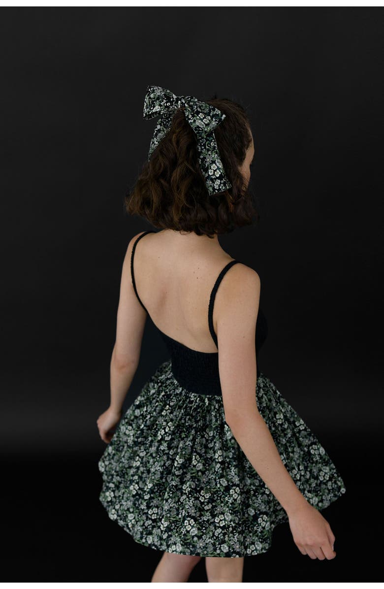 nuaje nuaje Bianca Smocked Ballerina Mini Dress, Alternate, color, Black & Floral
