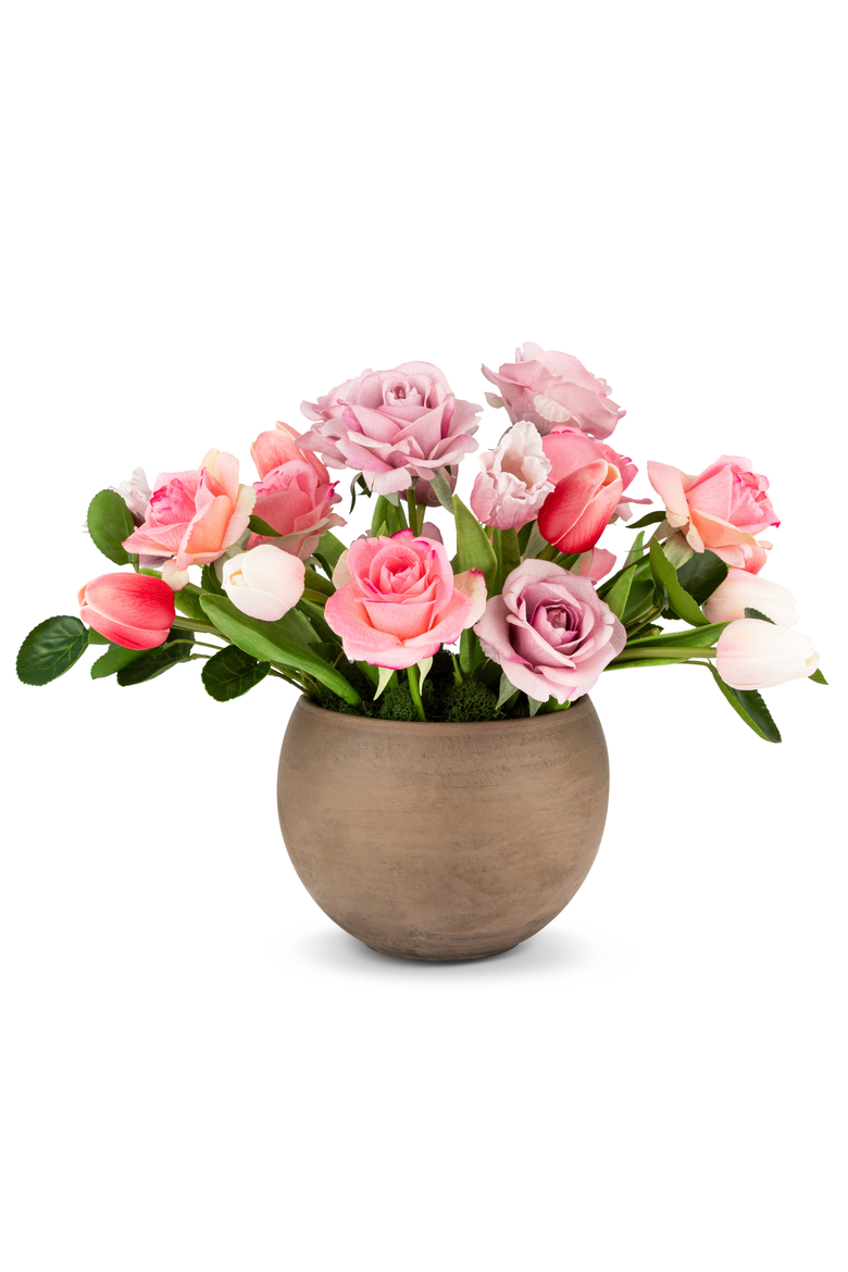 Harlow RealTouch Rose and Tulip Arrangement, Main, color, Pink