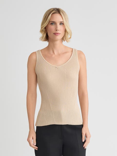 Shaped Soft Ribbed Knit Tank