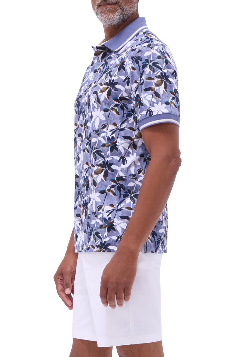 Bugatchi Tipped Floral Pima Cotton Polo, Alternate, color,