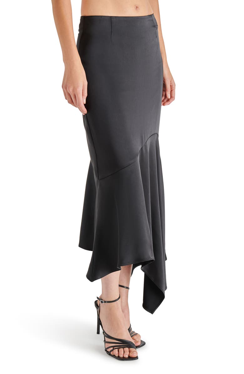 Steve Madden Lucille Asymmetric Satin Skirt, Alternate, color, 